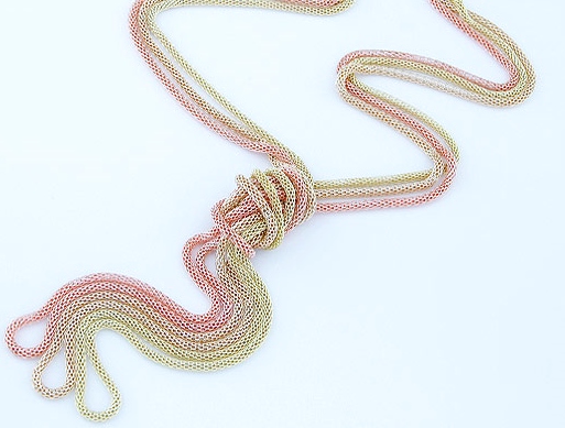 Rose and yellow gold snake chain necklace - Empayah Jewellery