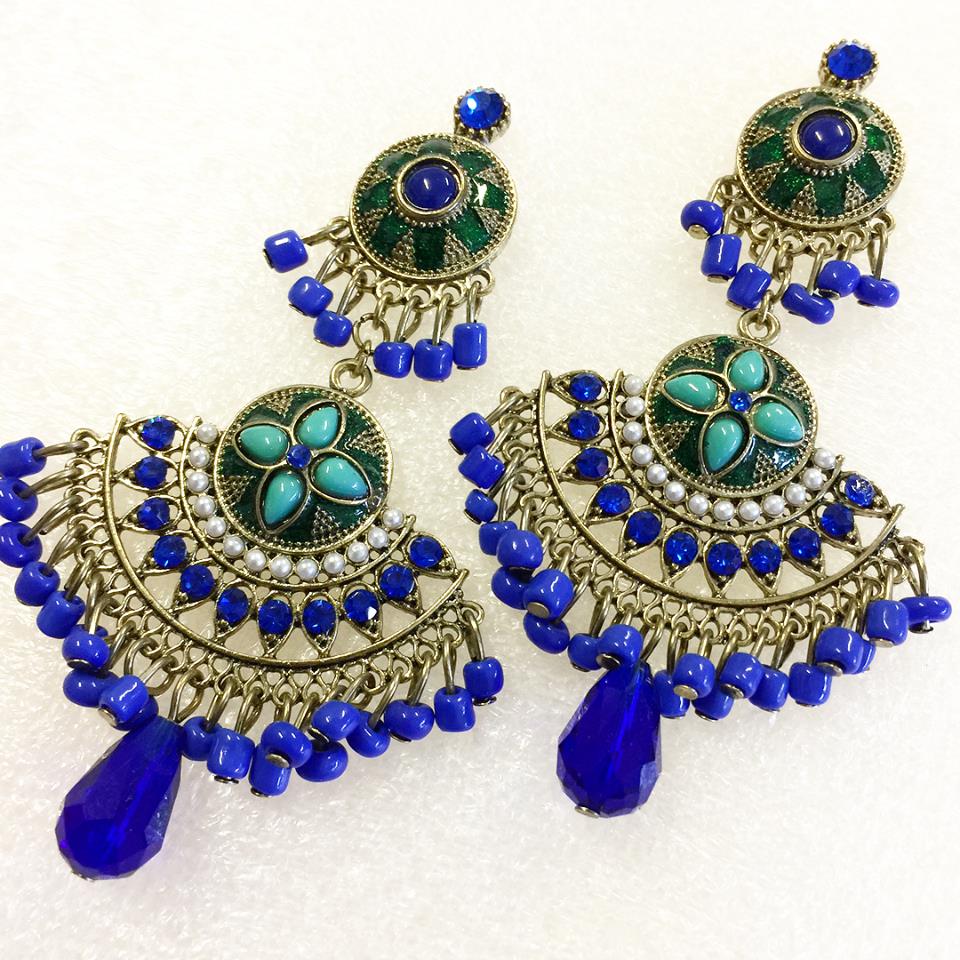 Arabian nights gold blue earring- Shop Online Empayah Jewellery Australia