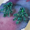 Jelly shot mini stud chunky teal glitter